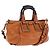 Chloé Bolsa de mão em couro Chloe Etel 2 vias marrom ouro Auth BA9170 Dourado