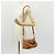 Chloé Bolsa de mão em couro Chloe Etel 2 vias marrom ouro Auth BA9170 Dourado - vista 24