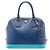 Prada Blue Bicolor Saffiano Lux Promenade Dome Handtasche Blau Dunkelblau
