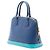 Prada Blue Bicolor Saffiano Lux Promenade Dome Handtasche Blau Dunkelblau - Ansicht 2