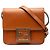 Borsa a tracolla in pelle marrone con cristalli Fab di Fendi