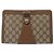 GUCCI GG Supreme Web Sherry Line Clutch Bag PVC Beige Rosso 89 01 032 Auth 157755 - vista 13