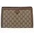 GUCCI GG Supreme Web Sherry Line Clutch Bag PVC Beige Rosso 89 01 032 Auth 157755 - vista 2