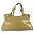 Bolso Tote Cartier Cuero charol Amarillo Plata Auth BA9040