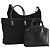 GUCCI Borsa a Mano in Pelle Nylon 3 Pezzi Nera Auth 156749 Nero