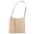 Borsa a Spalla Gancini in Pelle Beige Argento Auth 160686 di Salvatore Ferragamo