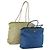 Borsa Tote PRADA Nylon 2 Set Blu Beige Auth 157189