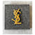 Broche Yves Saint Laurent logo YSL Doré  - vue 3