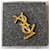 Broche Yves Saint Laurent logo YSL Doré  - vue 4