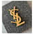 Broche Yves Saint Laurent logo YSL Doré  - vue 8