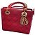 Borsa a mano Christian Dior Lady Dior in agnello rosso