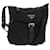 PRADA Schultertasche Nylon Silber Schwarz Auth 158487