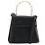 Borsa a mano in pelle Gancini Salvatore Ferragamo 2 in 1 Nero Oro Auth 157338