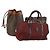 Céline Borsa a Spalla in Tela Macadam CELINE in Pelle PVC 3 Pezzi Rosso Marrone Auth fm4983
