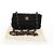 CHANEL Mini Matelassé 18 Bolsa de Hombro con Cadena Satén Negro Oro CC Auth 159010V Dorado - vista 12