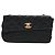 CHANEL Mini Matelassé 18 Bolsa de Hombro con Cadena Satén Negro Oro CC Auth 159010V Dorado - vista 13