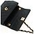 CHANEL Mini Matelassé 18 Bolsa de Hombro con Cadena Satén Negro Oro CC Auth 159010V Dorado - vista 20