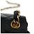 CHANEL Mini Matelassé 18 Bolsa de Hombro con Cadena Satén Negro Oro CC Auth 159010V Dorado - vista 8