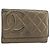 CHANEL Cartera Línea Cambon Piel de Cordero Marrón CC Auth 148574 Castaño