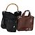 Gucci Borsa a Mano Pouch Nylon Smalto 3 Set Nero Marrone Auth ar13915