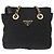 Bolsa de Ombro com Corrente PRADA em Nylon Preto e Dourado Auth bs32069 - vista 13