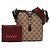 Borsa a secchiello mini GG in tela marrone Gucci Beige - vista 12