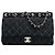 Borsa a spalla con catena in denim matelassé scintillante Chanel