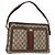GUCCI GG Supreme Web Borsa Sherry Linea PVC Beige Oro 41 001 4085 Auth 158517 D'oro