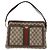 GUCCI GG Supreme Web Borsa Sherry Linea PVC Beige Oro 41 001 4085 Auth 158517 D'oro - vista 2