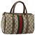 Borsa Boston Gucci GG Supreme Web Sherry Line PVC Beige Oro 40 02 006 Auth gh1505 D'oro