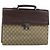 GUCCI GG Supreme Business Bag PVC Beige 34044 Auth ar13890