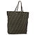 Borsa a mano in tela Zucca FENDI marrone nera Auth BA9302 Nero