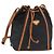 Borsa a Spalla SAINT LAURENT in Tela Rivestita Nera Marrone Oro Auth am10268