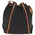 Borsa a Spalla SAINT LAURENT in Tela Rivestita Nera Marrone Oro Auth am10268 - vista 3
