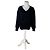 Vintage Balenciaga V-Ausschnitt Pullover Schwarz L