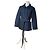 Vintage Courreges Floral Emblossed Canvas Coat Navy M Navy blue
