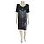 Chanel gerade schwarze Kleid, glänzende Optik