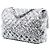 Chanel Argento Medio Classico in Satin e Paillettes Flap Singolo - vista 2