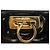 Borsa a Spalla Chain Gancini Salvatore Ferragamo Smalto Nero Oro Auth am10237 D'oro - vista 15