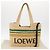 Bolsa de Mão LOEWE Raffia 2way Bege Ouro Auth BA9225V Dourado - vista 12