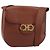 Borsa a Spalla Gancini in Pelle Marrone Oro Salvatore Ferragamo Auth 159139