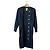Céline Kleid aus marineblauer Wolle mit Schulterpolstern