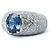 Autre Marque Anel de Safira e Diamantes Pavé Oval – Ouro Branco
