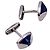 Gemelli in argento sterling 925 con smalto blu Bulgari e pochette - vista 4
