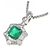 Autre Marque Platinum Emerald Diamond Necklace Silvery - view 3