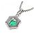 Autre Marque Platinum Emerald Diamond Necklace Silvery - view 4