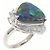 Autre Marque LuxUness Ouka Boulder Opal und Diamant Platinring Silber