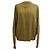 AMI de Coeur Rundhals-Cardigan aus grüner Wolle Khaki