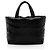 Saint Laurent Gepolsterte Leder Logo Einkaufstasche Schwarz