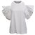 Camiseta de algodón blanco con volantes asimétricos Alexander McQueen Crudo